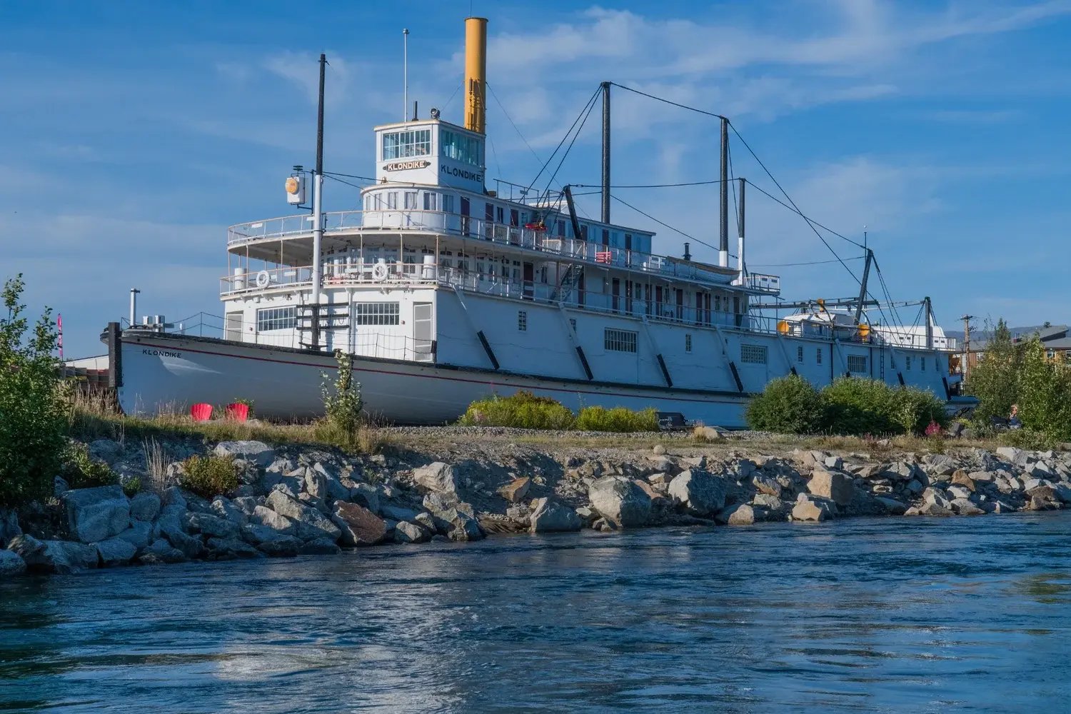 S.S. Klondike in Whitehorse, a National Historic Site of Canada, seen from the Yukon River.